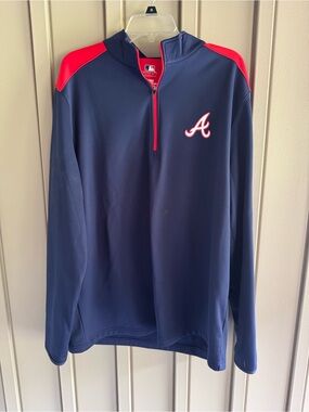 Genuine Merchandise Atlanta Braves Quarter-Zip Performance Jacket size XL